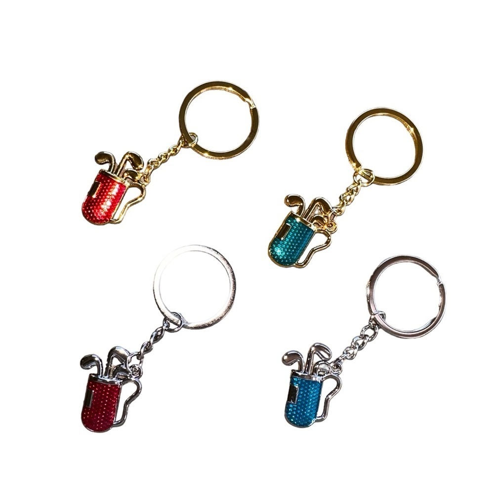 NWT Golf Clubs Keychain gold/green - Picture 3 of 6